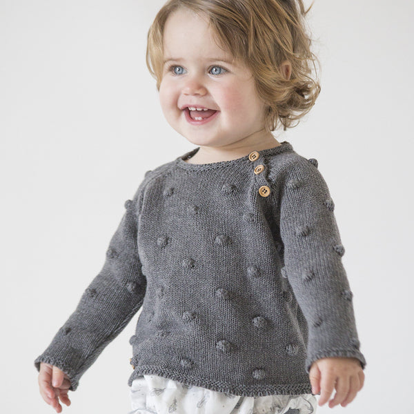 Grey popcorn knit – Spanish baby and children's clothes by Anna