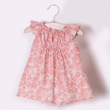 Pink girl dress with flowers