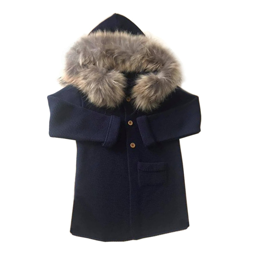 Navy fur coat