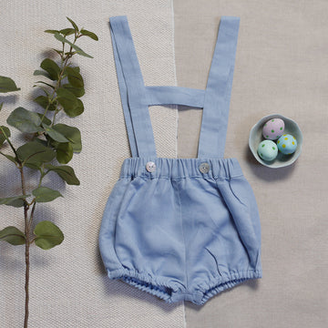 Blue baby short with braces