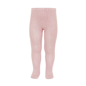 Dusty pink ribbed condor tights – Spanish baby and children's