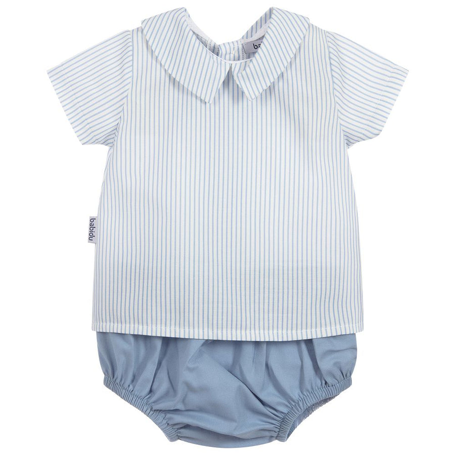 Blue & Ivory Cotton Shorts Set – Spanish baby and children's