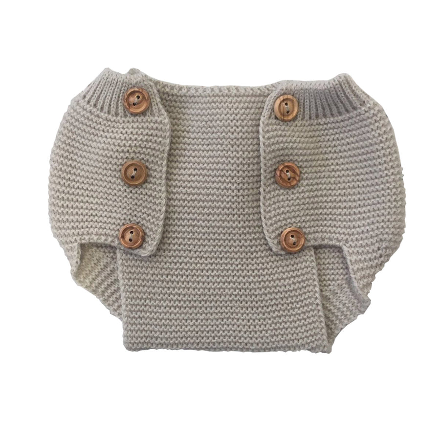 Beige knitted baby bloomers