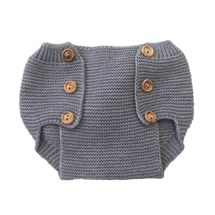 Grey knitted baby bloomers