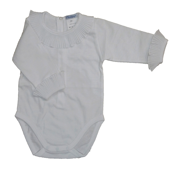 Long sleeves ruffle collar bodysuit – Spanish baby and