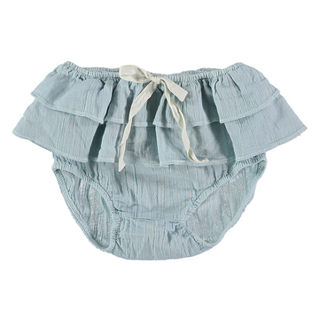 Blue ruffle baby bloomers